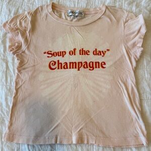 Wildfox “Soup of the Day: Champagne” Graphic Tee – XS